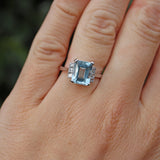Ellibelle Jewellery Aquamarine & Diamond 18ct White Gold Ring