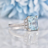 Ellibelle Jewellery Aquamarine & Diamond 18ct White Gold Ring
