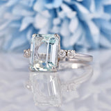 Ellibelle Jewellery Aquamarine & Diamond 18ct White Gold Ring