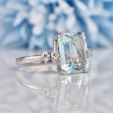 Ellibelle Jewellery Aquamarine & Diamond 18ct White Gold Ring