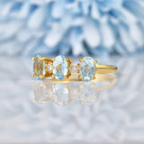 Ellibelle Jewellery Aquamarine & Diamond 18ct Yellow Gold Ring