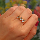 Ellibelle Jewellery Aquamarine & Diamond 18ct Yellow Gold Ring