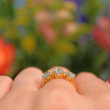 Ellibelle Jewellery Aquamarine & Diamond 18ct Yellow Gold Ring