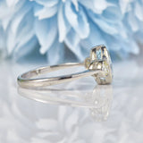 Ellibelle Jewellery Aquamarine & Diamond Platinum Three-Stone Bezel Ring