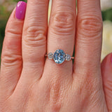 Ellibelle Jewellery AQUAMARINE & DIAMOND PLATINUM THREE-STONE RING