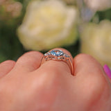 Ellibelle Jewellery AQUAMARINE & DIAMOND PLATINUM THREE-STONE RING