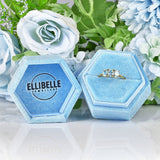 Ellibelle Jewellery Aquamarine Gold Three Stone Trilogy Ring