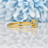 Ellibelle Jewellery Aquamarine Gold Three Stone Trilogy Ring