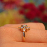 Ellibelle Jewellery Aquamarine Marquise Cut 9ct Gold Star Cluster Ring