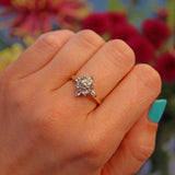 Ellibelle Jewellery Aquamarine Marquise Cut 9ct Gold Star Cluster Ring