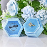 Ellibelle Jewellery Aquamarine Marquise Cut 9ct Gold Star Cluster Ring