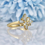 Ellibelle Jewellery Aquamarine Marquise Cut 9ct Gold Star Cluster Ring