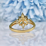Ellibelle Jewellery Aquamarine Marquise Cut 9ct Gold Star Cluster Ring