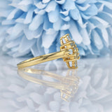 Ellibelle Jewellery Aquamarine Marquise Cut 9ct Gold Star Cluster Ring
