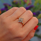 Ellibelle Jewellery Aquamarine Marquise Cut 9ct Gold Star Cluster Ring
