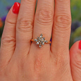 Ellibelle Jewellery Aquamarine Marquise Cut 9ct Gold Star Cluster Ring
