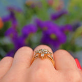 Ellibelle Jewellery Aquamarine Marquise Cut 9ct Gold Star Cluster Ring