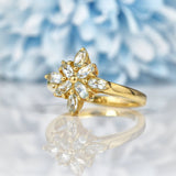 Ellibelle Jewellery Aquamarine Marquise Cut 9ct Gold Star Cluster Ring