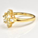 Ellibelle Jewellery Aquamarine Marquise Cut 9ct Gold Star Cluster Ring