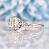 Ellibelle Jewellery Art Deco 1.17 Carat Diamond 18ct Gold & Platinum Solitaire Engagement Ring