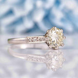 Ellibelle Jewellery Art Deco 1.17 Carat Diamond 18ct Gold & Platinum Solitaire Engagement Ring