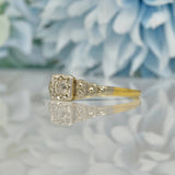Ellibelle Jewellery ART DECO 18CT GOLD & PLATINUM DIAMOND SOLITAIRE RING