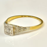 Ellibelle Jewellery ART DECO 18CT GOLD & PLATINUM DIAMOND SOLITAIRE RING