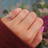 Ellibelle Jewellery Art Deco 1920s Diamond 18ct Gold & Platinum Daisy Ring