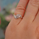 Ellibelle Jewellery Art Deco 1920s Diamond 18ct Gold & Platinum Daisy Ring