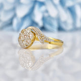 Ellibelle Jewellery Art Deco 1920s Diamond 18ct Gold & Platinum Daisy Ring