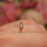 Ellibelle Jewellery Art Deco 1920s Diamond 18ct Gold & Platinum Three Stone Ring (0.30cts)