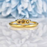 Ellibelle Jewellery Art Deco 1920s Diamond 18ct Gold & Platinum Three Stone Ring (0.30cts)