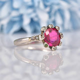 Ellibelle Jewellery Art Deco 1920s Ruby & Rose Cut Diamond Ring