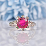 Ellibelle Jewellery Art Deco 1920s Ruby & Rose Cut Diamond Ring