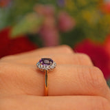 Ellibelle Jewellery Art Deco Amethyst & Diamond 18ct Gold Ring