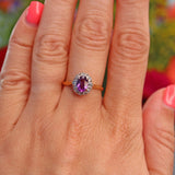 Ellibelle Jewellery Art Deco Amethyst & Diamond 18ct Gold Ring