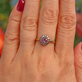 Ellibelle Jewellery Art Deco Amethyst & Diamond Gold Cluster Ring