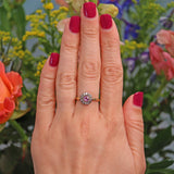 Ellibelle Jewellery Art Deco Amethyst & Diamond Gold Cluster Ring