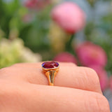 Ellibelle Jewellery Art Deco Amethyst Gold Bezel Solitaire Ring