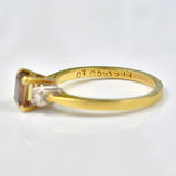 Ellibelle Jewellery ART DECO ANDALUSITE & DIAMOND 18CT GOLD THREE STONE RING