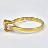 Ellibelle Jewellery ART DECO ANDALUSITE & DIAMOND 18CT GOLD THREE STONE RING