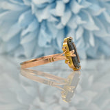 Ellibelle Jewellery ART DECO BLACK ONYX 9CT GOLD INITIAL 'B' SIGNET RING