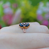 Ellibelle Jewellery ART DECO BLACK ONYX 9CT GOLD INITIAL 'B' SIGNET RING