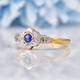 Ellibelle Jewellery Art Deco Blue Sapphire & Diamond Ring