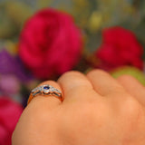 Ellibelle Jewellery Art Deco Blue Sapphire & Diamond Ring