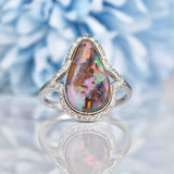Ellibelle Jewellery Art Deco Boulder Opal & Diamond Platinum Ring