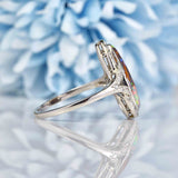 Ellibelle Jewellery Art Deco Boulder Opal & Diamond Platinum Ring