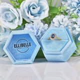 Ellibelle Jewellery Art Deco Cabochon Sapphire & Diamond 18ct Gold Ring