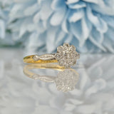 Ellibelle Jewellery ART DECO DIAMOND 18CT GOLD DAISY CLUSTER RING