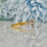 Ellibelle Jewellery ART DECO DIAMOND 18CT GOLD DAISY CLUSTER RING